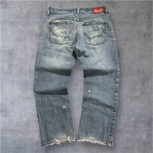 Men's Distressed Blue Jeans